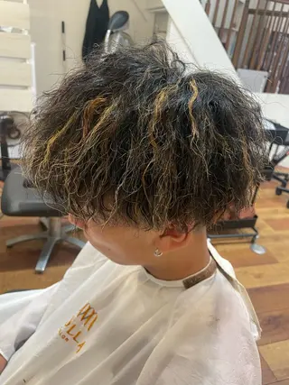 カラー パーマ メンズ 浅香山✨美髪✨ やまもとあきこのヘアスタイル