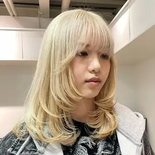 セミロング カラー ハイトーン×レイヤー /遠藤将太のヘアスタイル