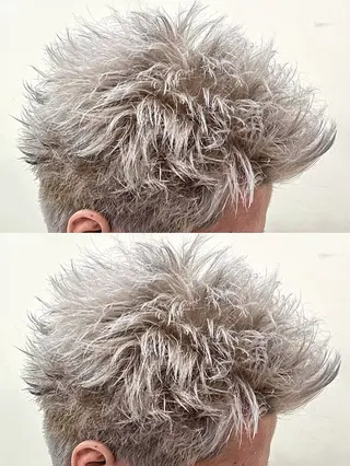 カラー メンズ フェザーパーマメンズ ピンパーマ京都駅前のヘアスタイル