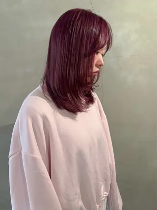 ミディアム カラー 林　蓮/レイヤー/ 透明感カラーのヘアスタイル