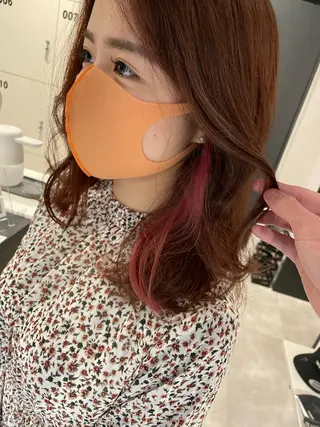 ミディアム カラー レイヤー×髪質改善 ×透明感/杉田 圭のヘアスタイル