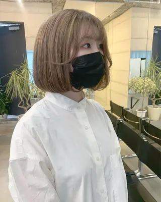 ミディアム カラー 透明感カラー✂︎ /縮毛矯正/YUKAのヘアスタイル