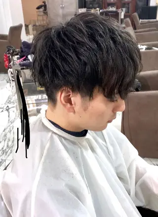 ショート カラー パーマ メンズ メンズ縮毛矯正 細谷碧海のヘアスタイル