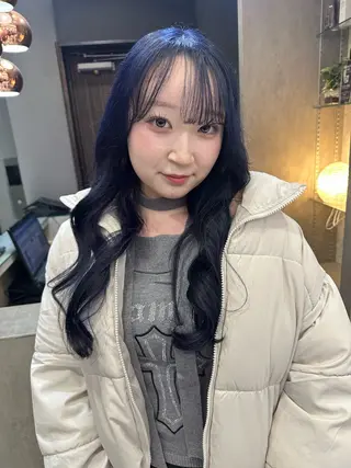 セミロング カラー 天神暖色カラー レイヤー・髪質改善のヘアスタイル