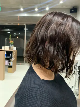 ミディアム パーマ ボブパーマコテ巻き風 パーマNo1深江秀平のヘアスタイル