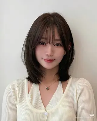 ミディアム 銀座/韓国レイヤー/ 艶カラー🍓原田侑依のヘアスタイル