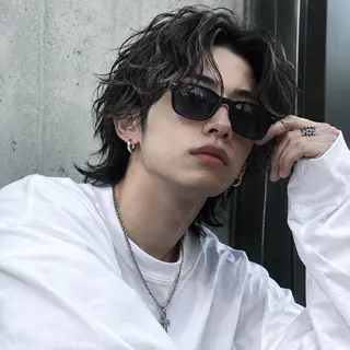 ミディアム パーマ メンズ メンズカット特化🐺 メンズウルフ/置塩祥のヘアスタイル