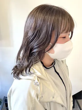 セミロング 阿部 雲母のヘアスタイル