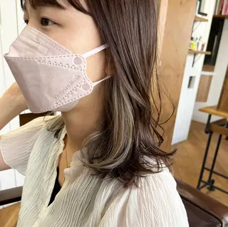 ミディアム カラー Hareru 豊田 修廣のヘアスタイル
