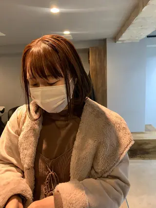 ミディアム カラー パーマ ボブパーマコテ巻き風 パーマNo1深江秀平のヘアスタイル