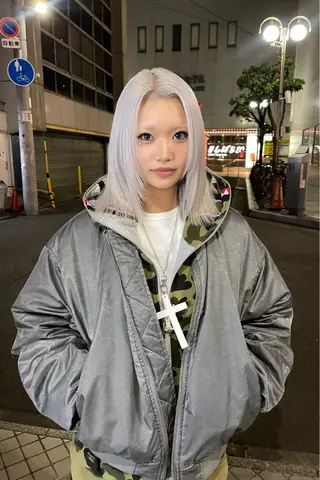 ミディアム 福山 晴香のヘアスタイル
