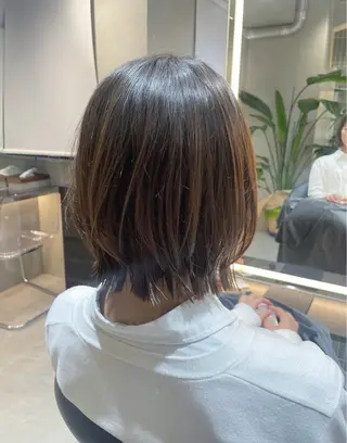 ミディアム オリーブベージュ/ボ ブ縮毛矯正たまき🧡のヘアスタイル