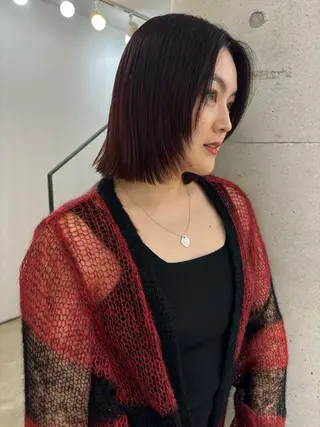 ミディアム カラー オカモト ハルカのヘアスタイル