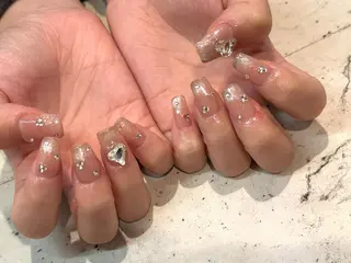 ネイル 韓国/ワンホン/長さ 出しつけ放題🎀のネイルデザイン
