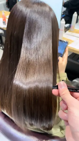 ロング 🇰🇷ブリーチ縮毛 髪質改善七星🇰🇷のヘアスタイル