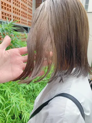 セミロング カラー ボブパーマコテ巻き風 パーマNo1深江秀平のヘアスタイル