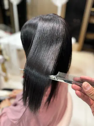 セミロング 髪質改善・縮毛矯正 大石　郷のヘアスタイル