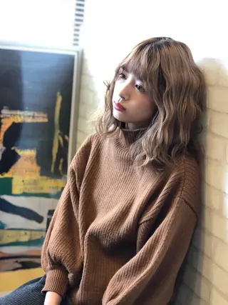 ミディアム カラー パーマ ヘアアレンジ メンズ キッズ ネイル マツエク・マツパ premier modelsのヘアスタイル