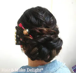 ロング ヘアアレンジ Hair&Make  Delight*のヘアスタイル