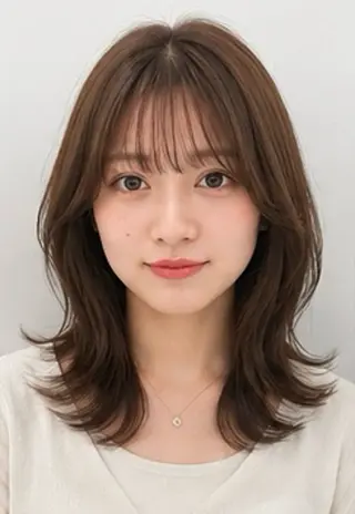 ミディアム ミヤモト ヒナのヘアスタイル