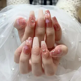 ネイル 🎀kira 長さだし💗モチ最高のネイルデザイン