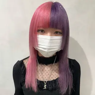 ミディアム カラー デザインカラー/パー マ🦖外岡咲希🦖のヘアスタイル