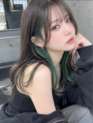 セミロング カラー 田中 巧のヘアスタイル