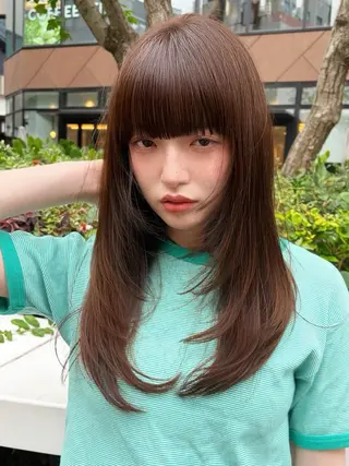 セミロング カラー ❤️アヤカ レイヤーカット❤️のヘアスタイル