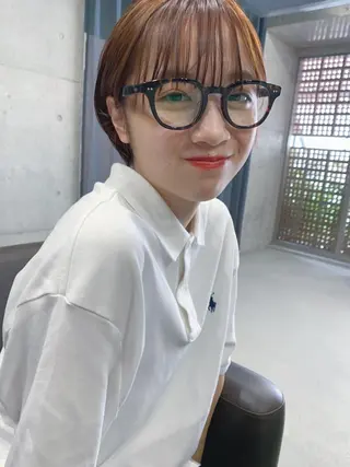ショート カラー ボブパーマコテ巻き風 パーマNo1深江秀平のヘアスタイル