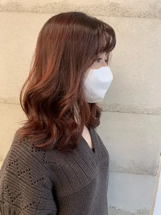 ミディアム カラー 透明感カラー✂︎ /縮毛矯正/YUKAのヘアスタイル