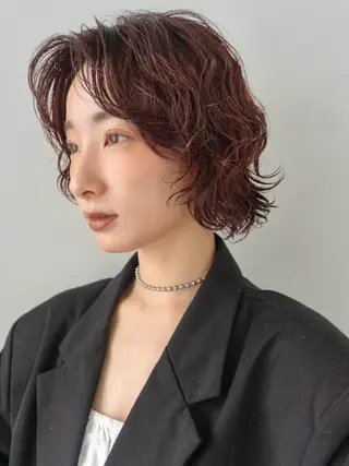 ショート カラー パーマ レイヤー/似合わせ TAKUYAのヘアスタイル