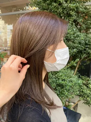 セミロング カラー 韓国好き🇰🇷 美容師MIKUのヘアスタイル