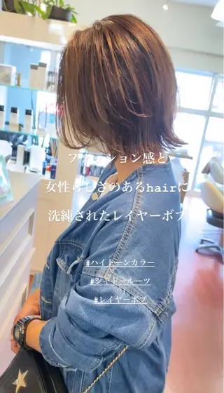 ミディアム カラー ヨシダ トオルのヘアスタイル