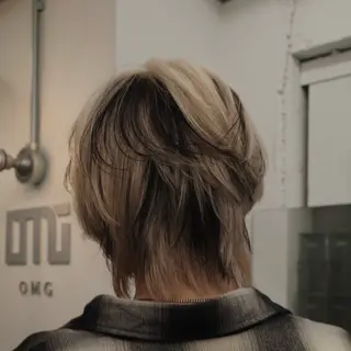 ミディアム カラー パーマ ヘアアレンジ メンズ メンズバレイヤージュ 🌫ハイライトのヘアスタイル