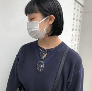 ショート ボブ♡柔らかいカラー 實松栞理のヘアスタイル