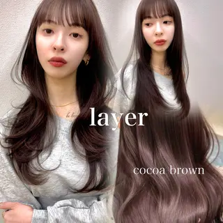 ロング カラー ✨コテ巻き風パーマ ✨川合佑哉のヘアスタイル