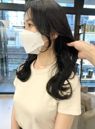 セミロング カラー 樫原裕二/似合わせ カット/透明感カラーのヘアスタイル
