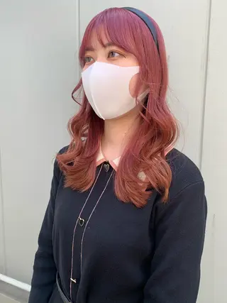 ミディアム カラー 透明感カラー✂︎ /縮毛矯正/YUKAのヘアスタイル