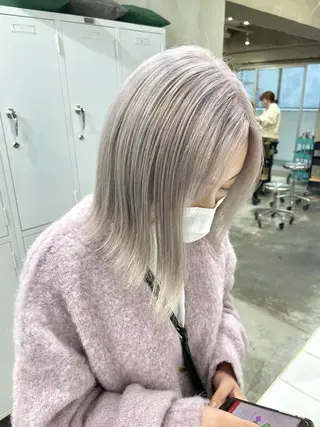 ミディアム カラー ハッシュカット/ハイ トーン/HIROKIのヘアスタイル