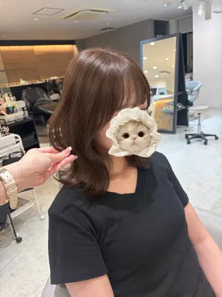 ミディアム カラー 美髪矯正/レイヤー 赤み消し/はるかのヘアスタイル