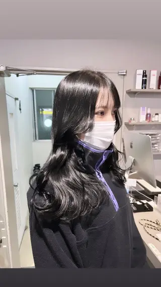 ロング カラー パーマ ヘアアレンジ メンズ 上品＆韓国風 🥀海心🥀のヘアスタイル