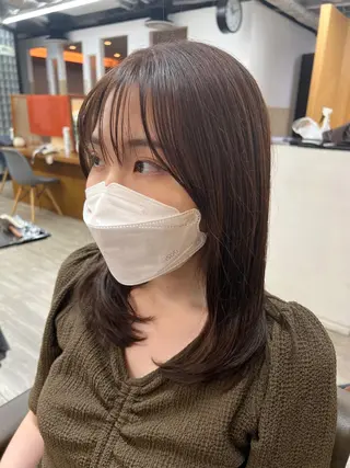 セミロング カラー 透明感カラー/ イルミナカラーヒロキのヘアスタイル
