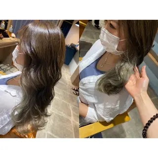 カラー 🩵盛れる顔周り/ 艶カラーemi🩵のヘアスタイル