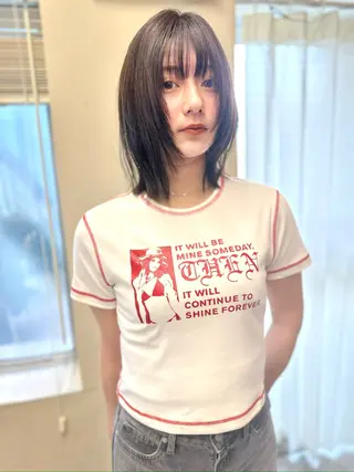 ミディアム カラー レイヤーカット 赤み消し　店長/大和のヘアスタイル