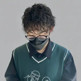 パーマ メンズ 駒沢 聡のヘアスタイル