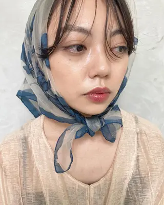 ミディアム パーマ 佐伯 和佳のヘアスタイル