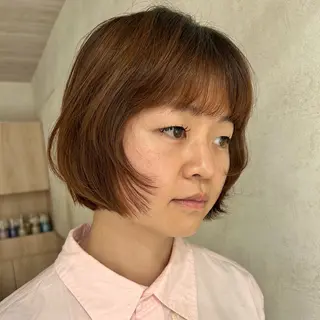 ショート カラー ベージュ/ブラウン 透明感カラー🍑のヘアスタイル