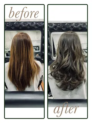 ロング カラー ル，ボー・クール 彌永妙子のヘアスタイル
