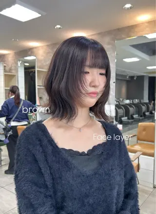 ミディアム レイヤー/艶髪カラー 森本くるみのヘアスタイル