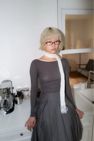 ショート カラー パーマ ヘアアレンジ ミウラ ハナキのヘアスタイル